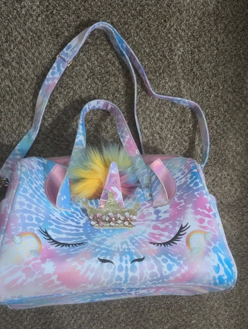 Kids Unicorn Print Travel Bag - Multicolor